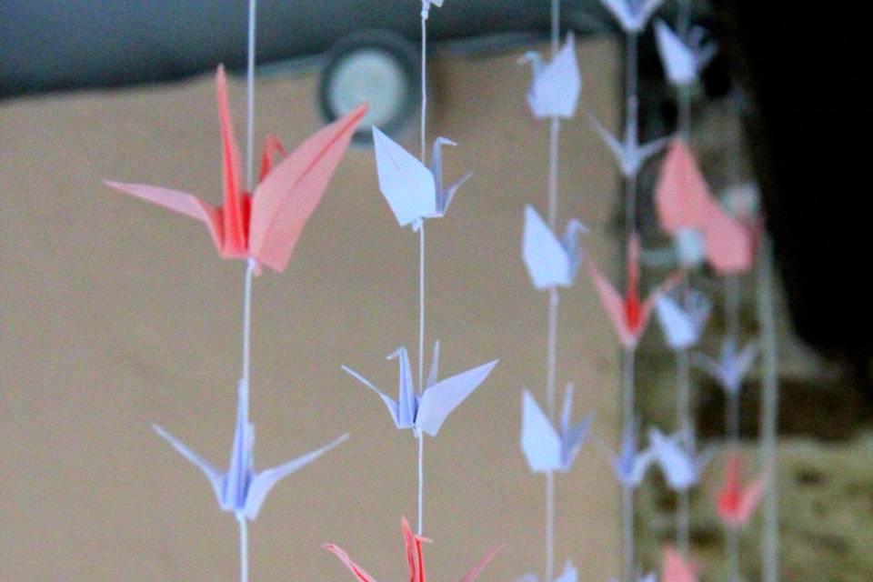 Guirlande d'oiseaux en origami