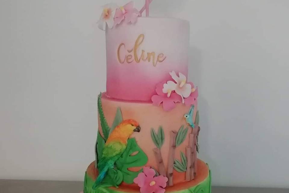 Cake design theme tropical