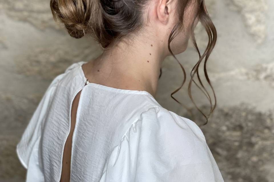 Chignon à tresse et wavy