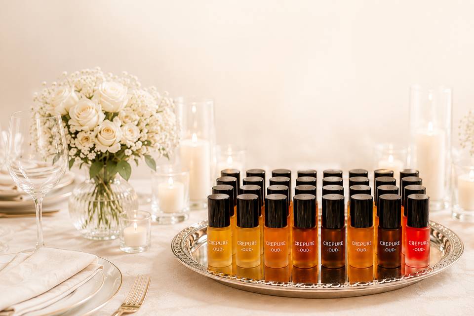 Plateau sur table de mariage