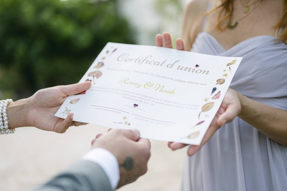 Certificat d'union