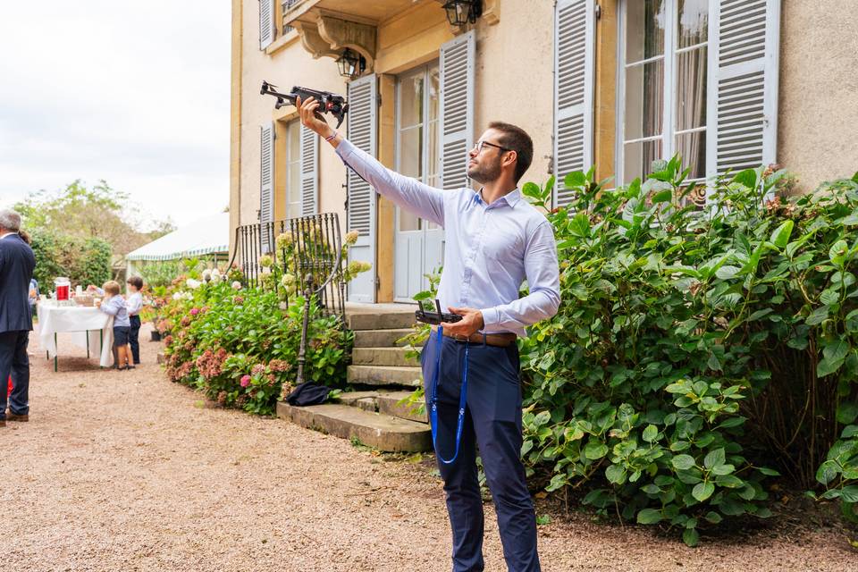 Drone lors du Vin d'Honneur