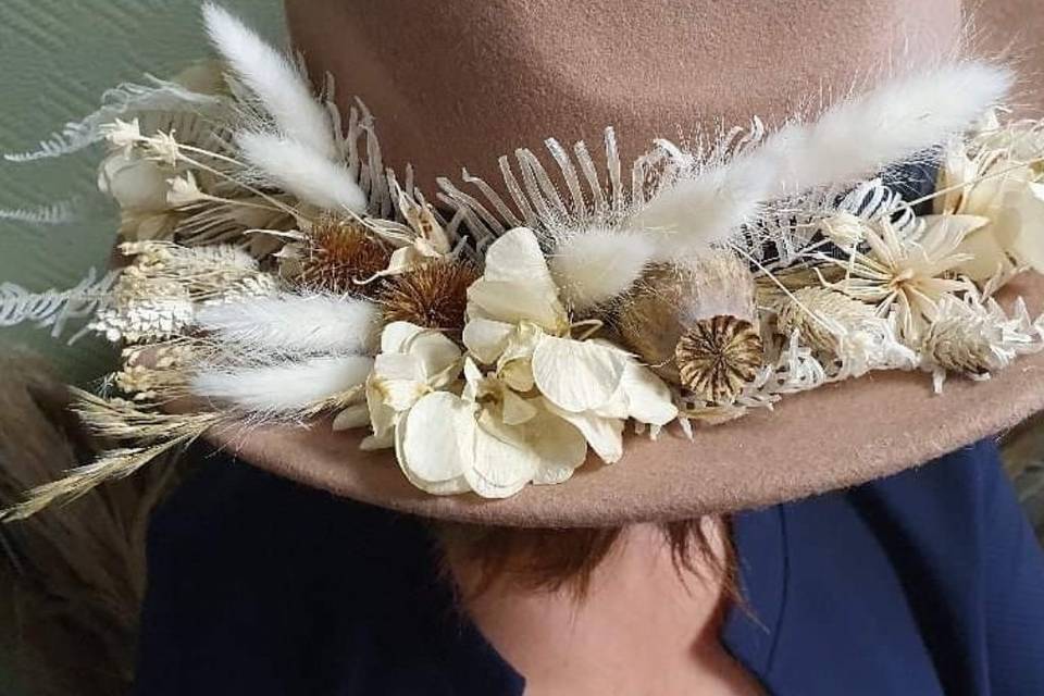 Chapeau de mariée  en fleurs