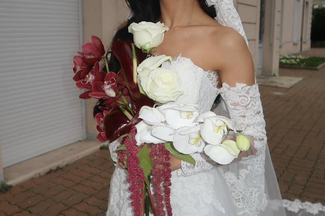 Bouquet de mariée retombant