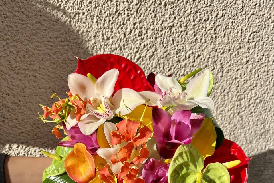 Bouquet de mariée tropical