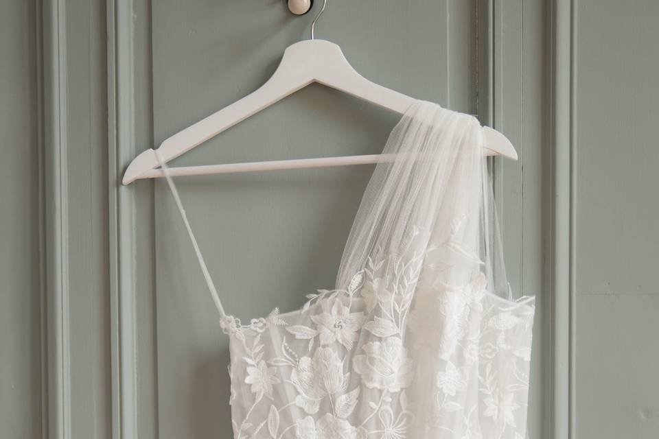 La sublime dentelle de la robe