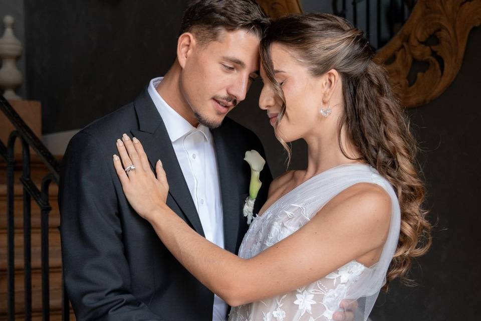 Photo couple dans le château