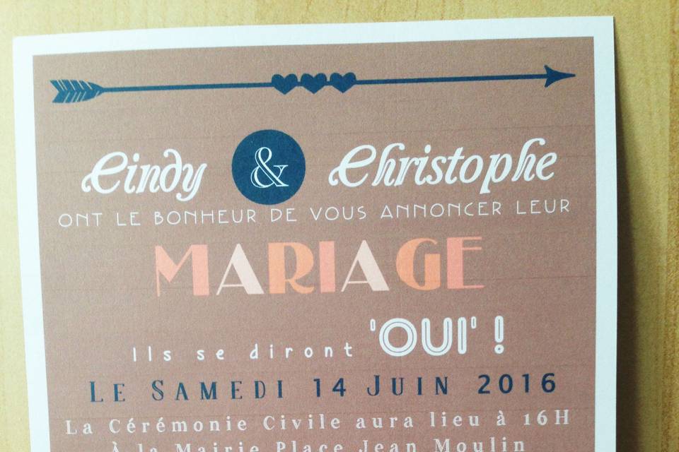 Mariage rétro chic taupe