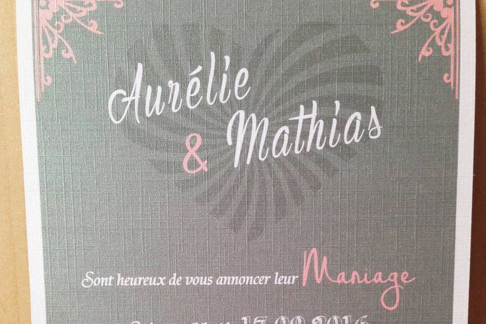 Mariage gris et rose poudré