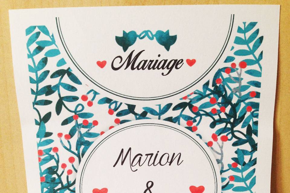 Mariage bleu et rouge