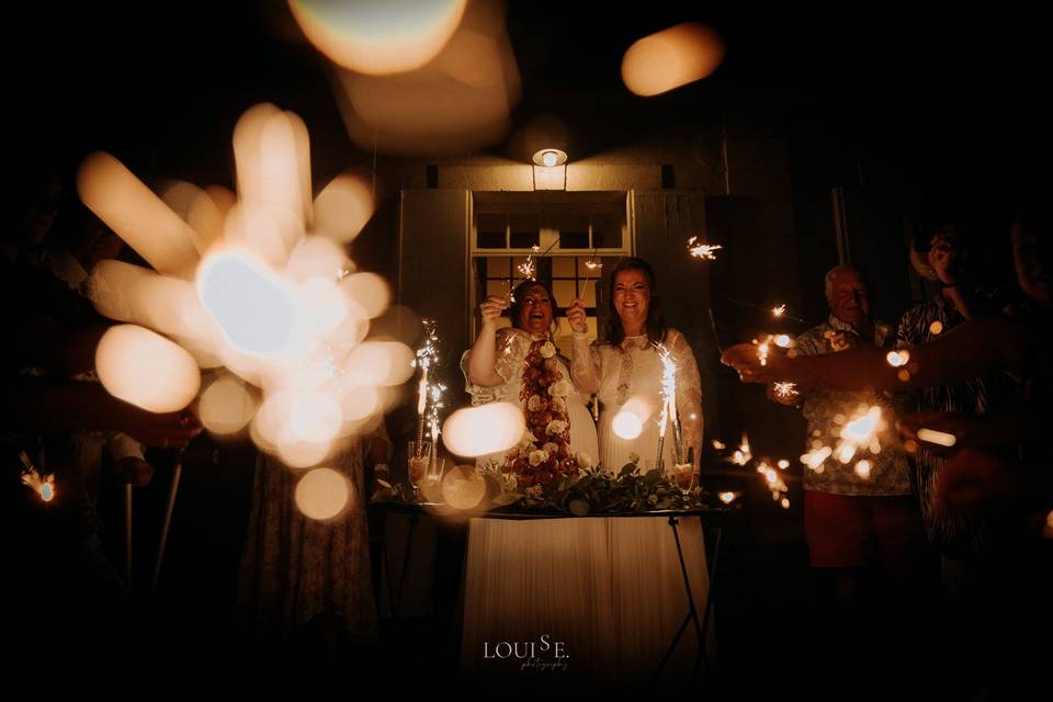 Sparklers and cake