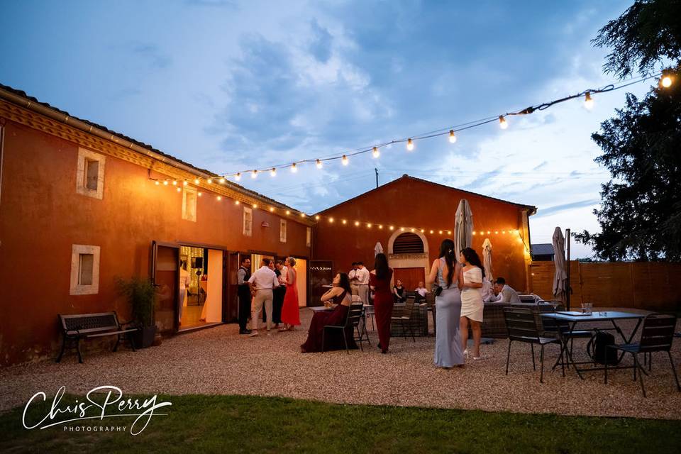 Beside the barn for the party