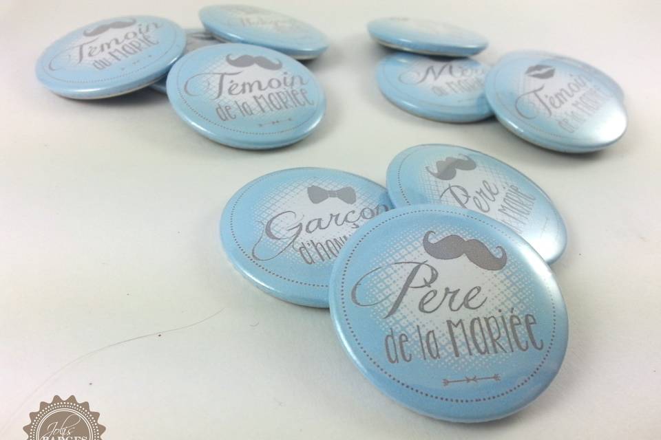 Badges famille pour mariage