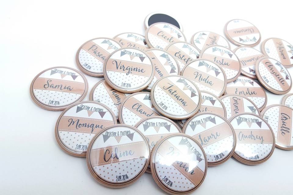 Badges mariage hipster