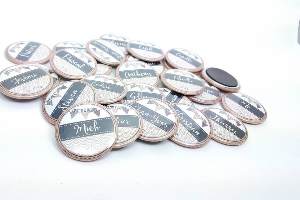 Badges mariage hipster
