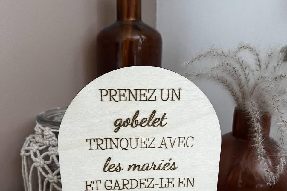 Pancarte gobelet