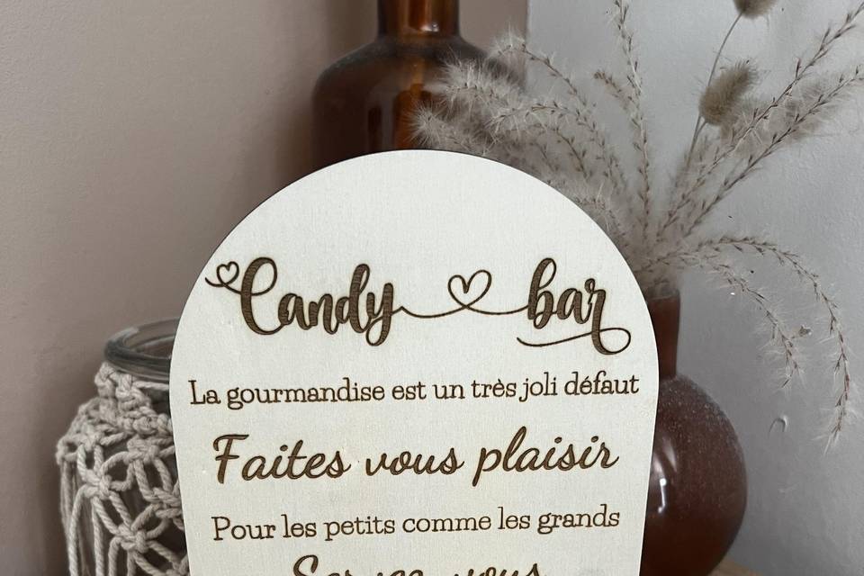 Pancarte candy bar