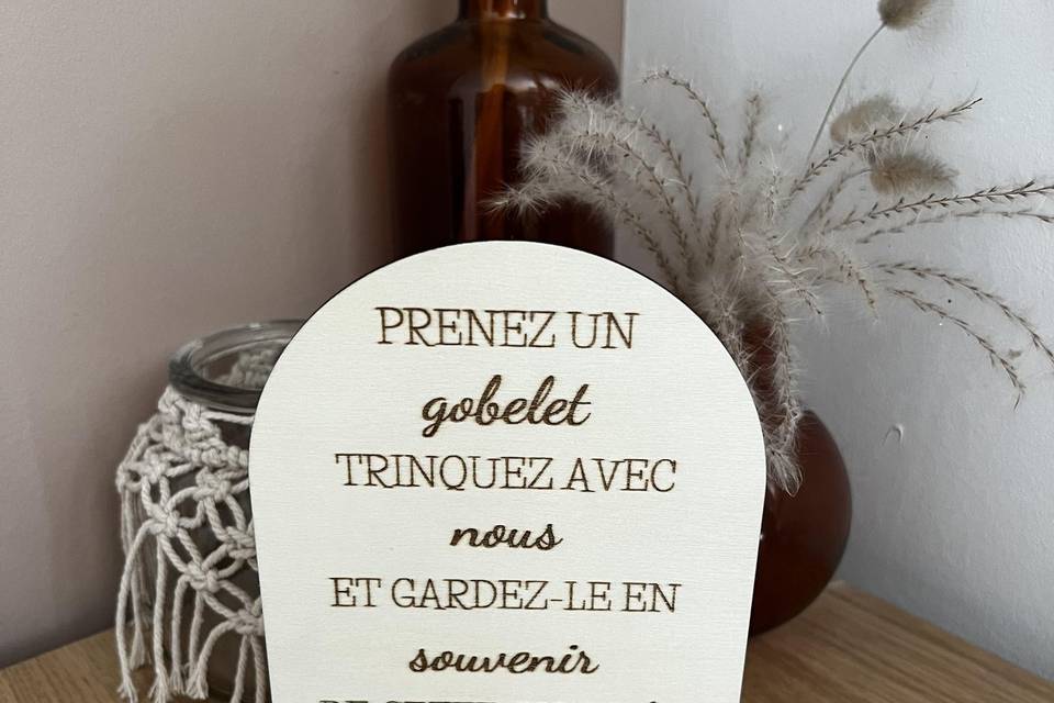 Pancarte gobelet