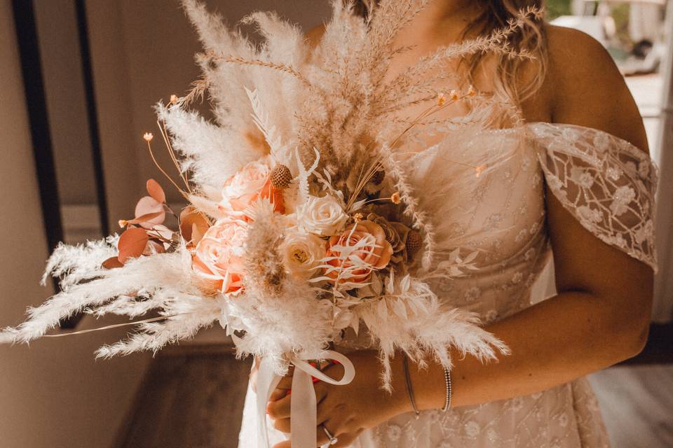 Bouiquet , pampas et fleurs fr