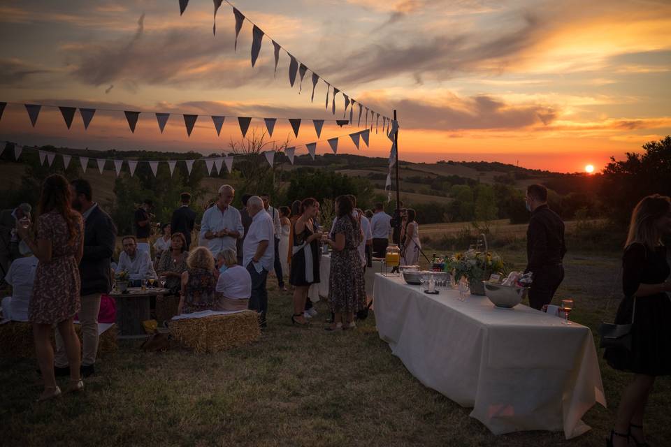 Vin d'honneur couché de soleil