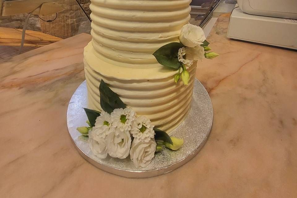 Layercake mini fleurs blanches