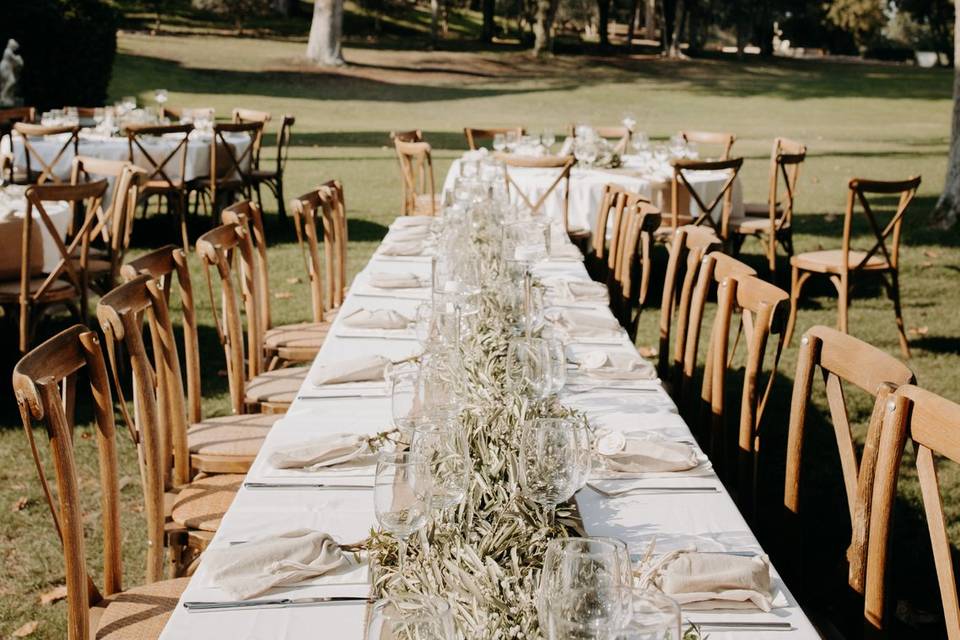 Table en nature avec sapins