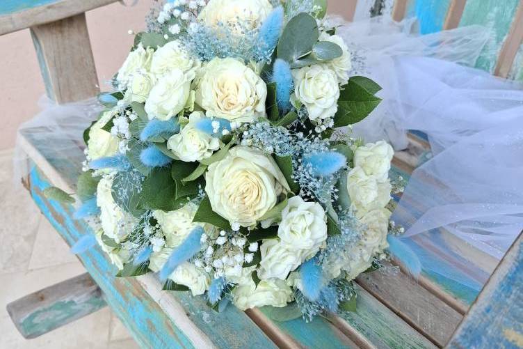 Bouquet Mariée bleu