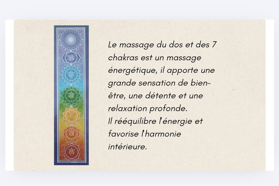 Massage du dos 7 chakras