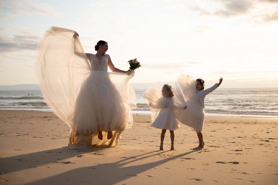 Mariée à la plage