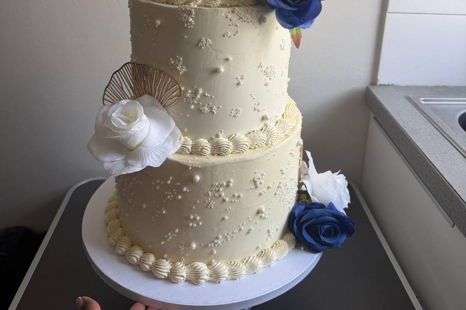 Bleu royal et perles
