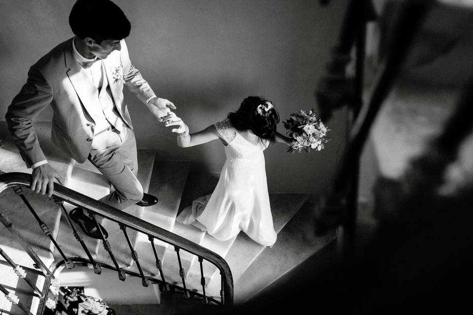 Couple escalier