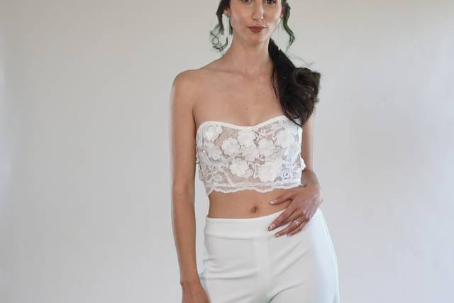 Pantalon crèpe et crop top