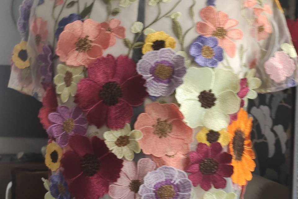 Top fleurs avec jupe quille fl