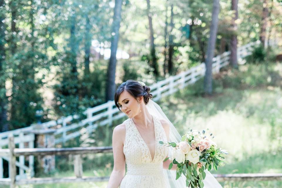 Mariée et bouquet