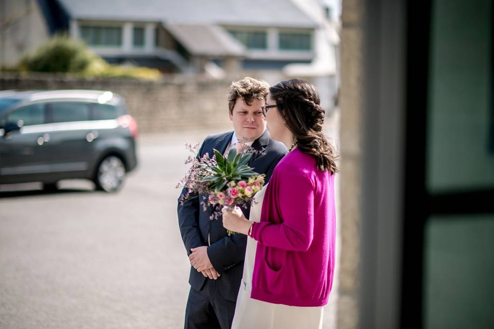 Bouquet de mariée avec plante