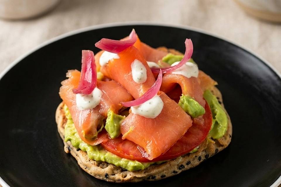 Truite fumée guacamole crème