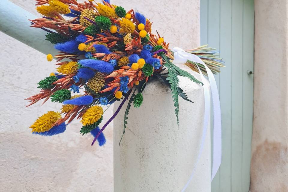 Bouquet de mariée fleurs séchées