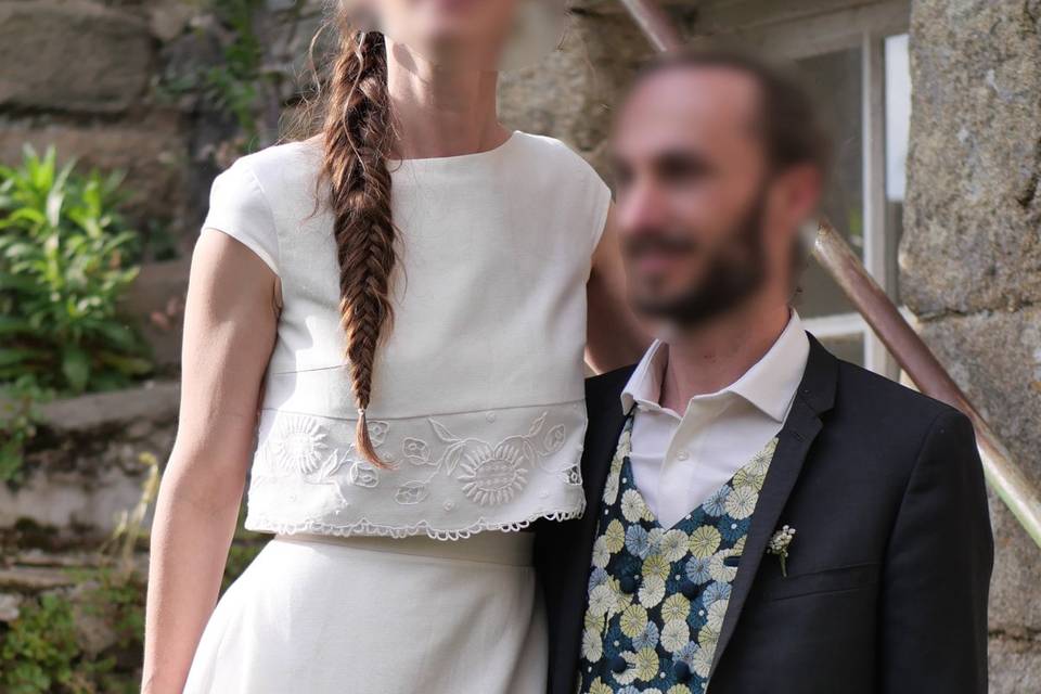 Tenue de mariée et gilet