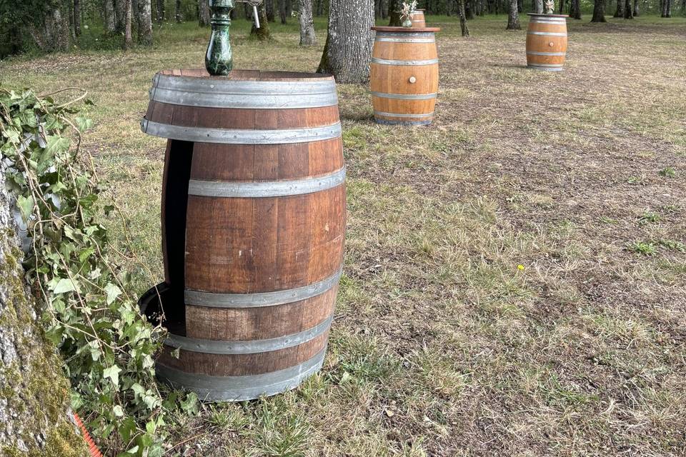 Barriques dans la chênaie