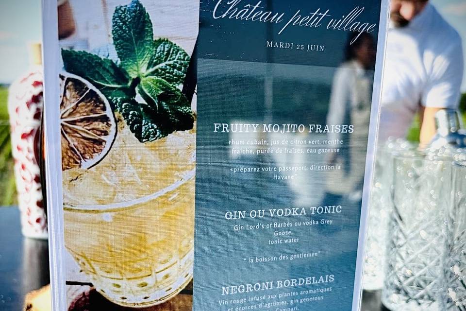 Cocktail menu