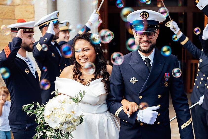 Coiffure mariée et témoins