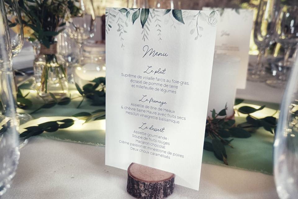 Menu mariage