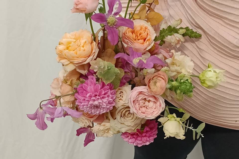 Bouquet mariée pastel