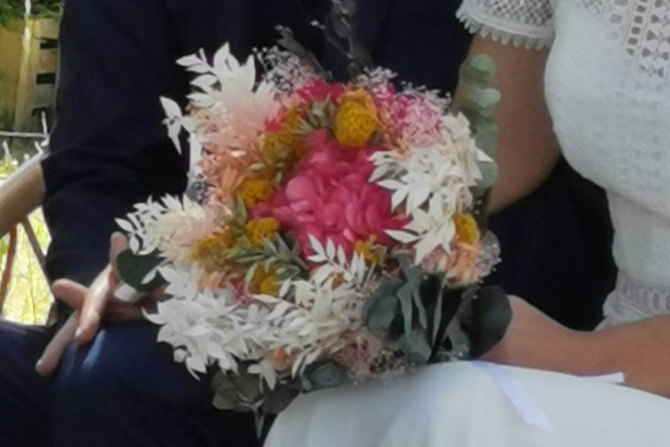 Bouquet  mariée fleurs séchées