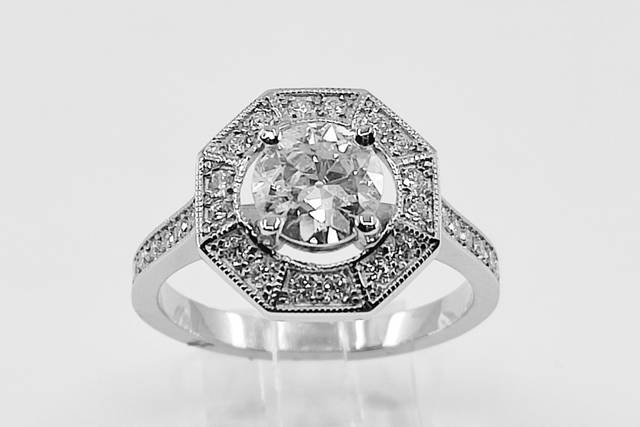 Bague fiançailles art déco