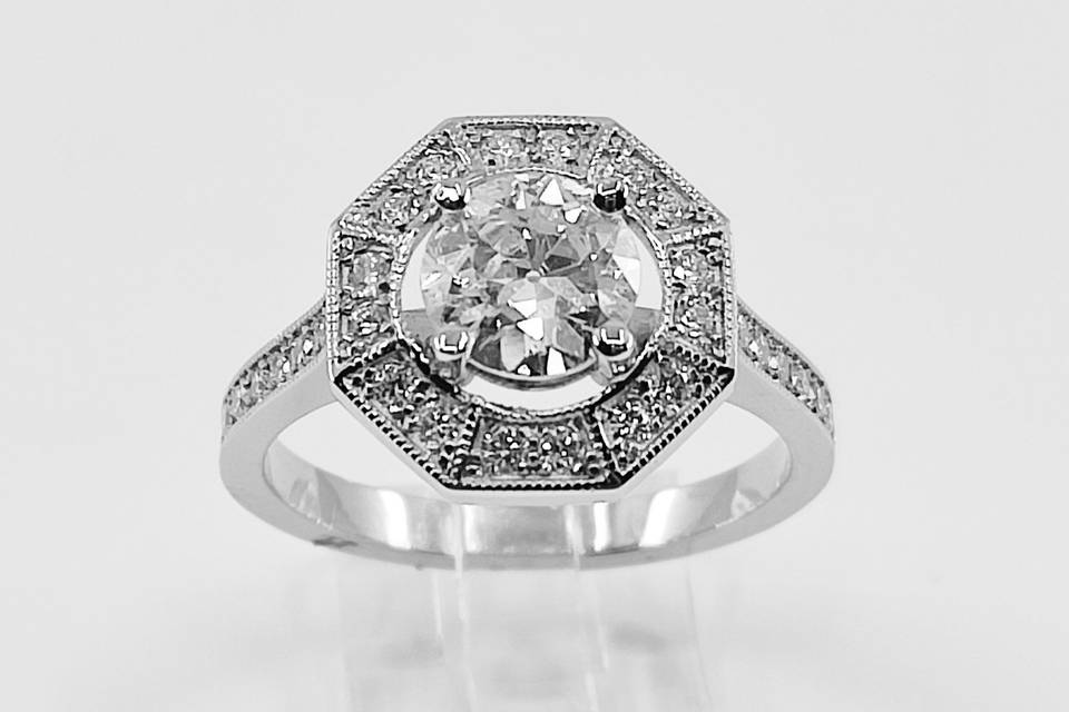 Bague fiançailles art déco