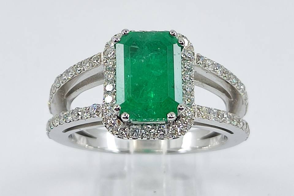 Bague fiançailles emeraude