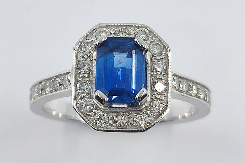 Bague fiançailles saphir