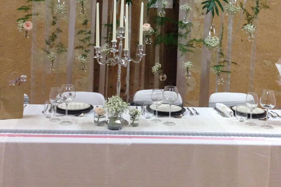 Décor table des mariés