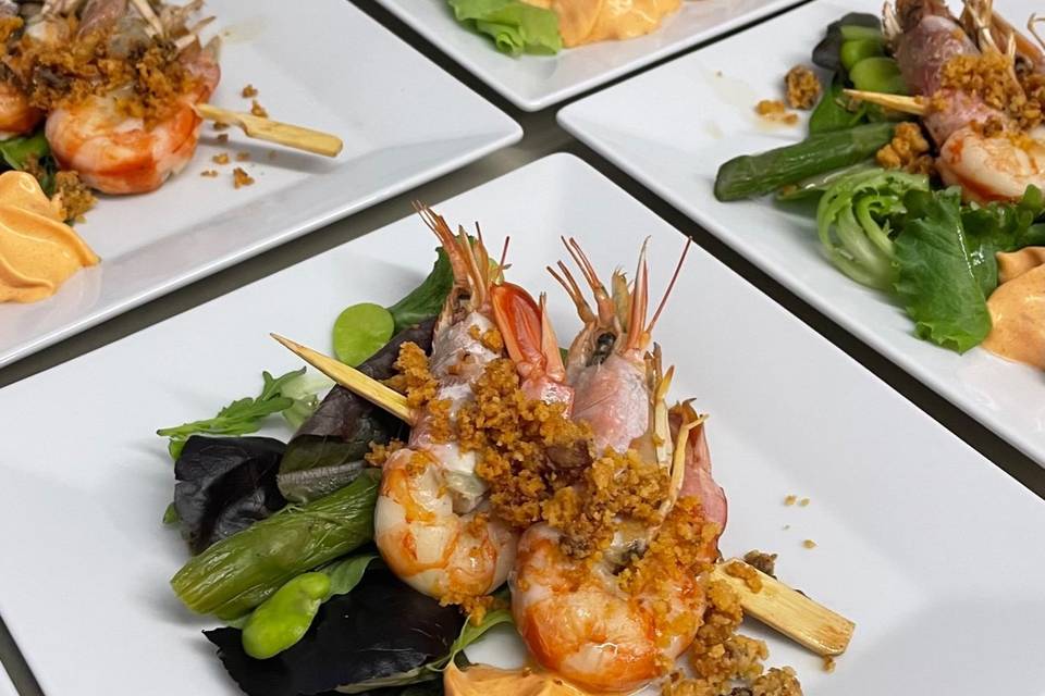 Brochette de gambas